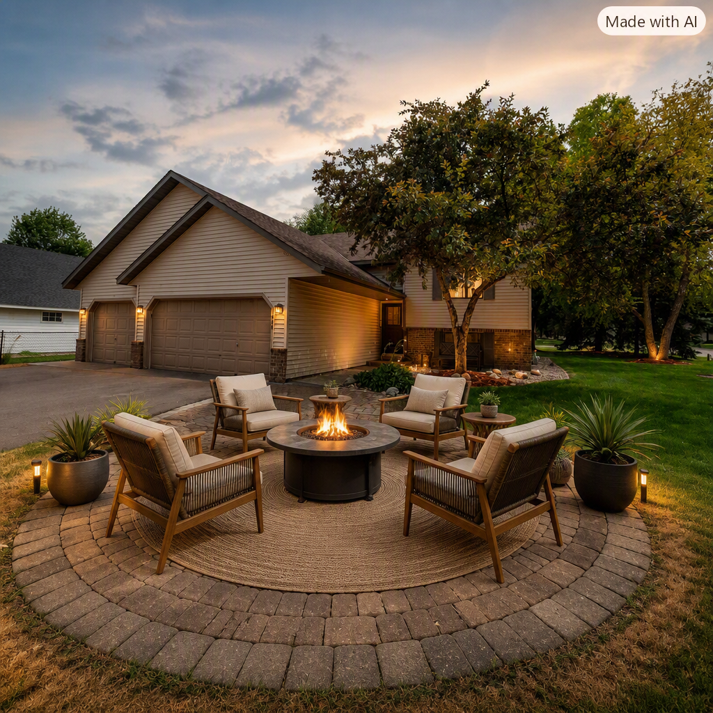 Virtually staged Imagine sitting under Victoria Night skies here. Firepit stays. Corner lot with charm with mature trees.
•	“A welcoming home in the heart of Victoria.”