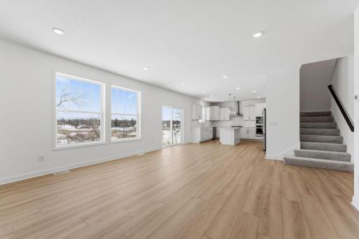 Sliding doors provide convenient access to the outdoor area