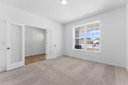 The flex space has wide windows that provide more natural light