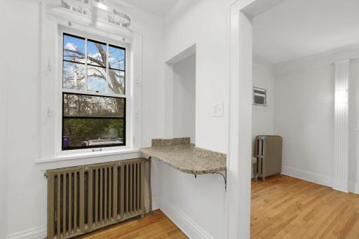 Bar top for convenience seating in the kitchen