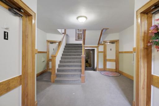 Unit 3 is located to the left of the stairway. Tucked away for privacy
