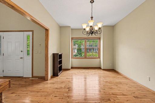 Another view of the formal dining room and entryway. The hardwood floors are just gorgeous!