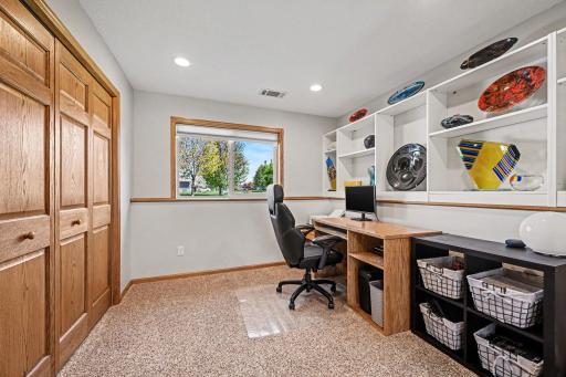 Lower level 4th bedroom, currently being used as an office