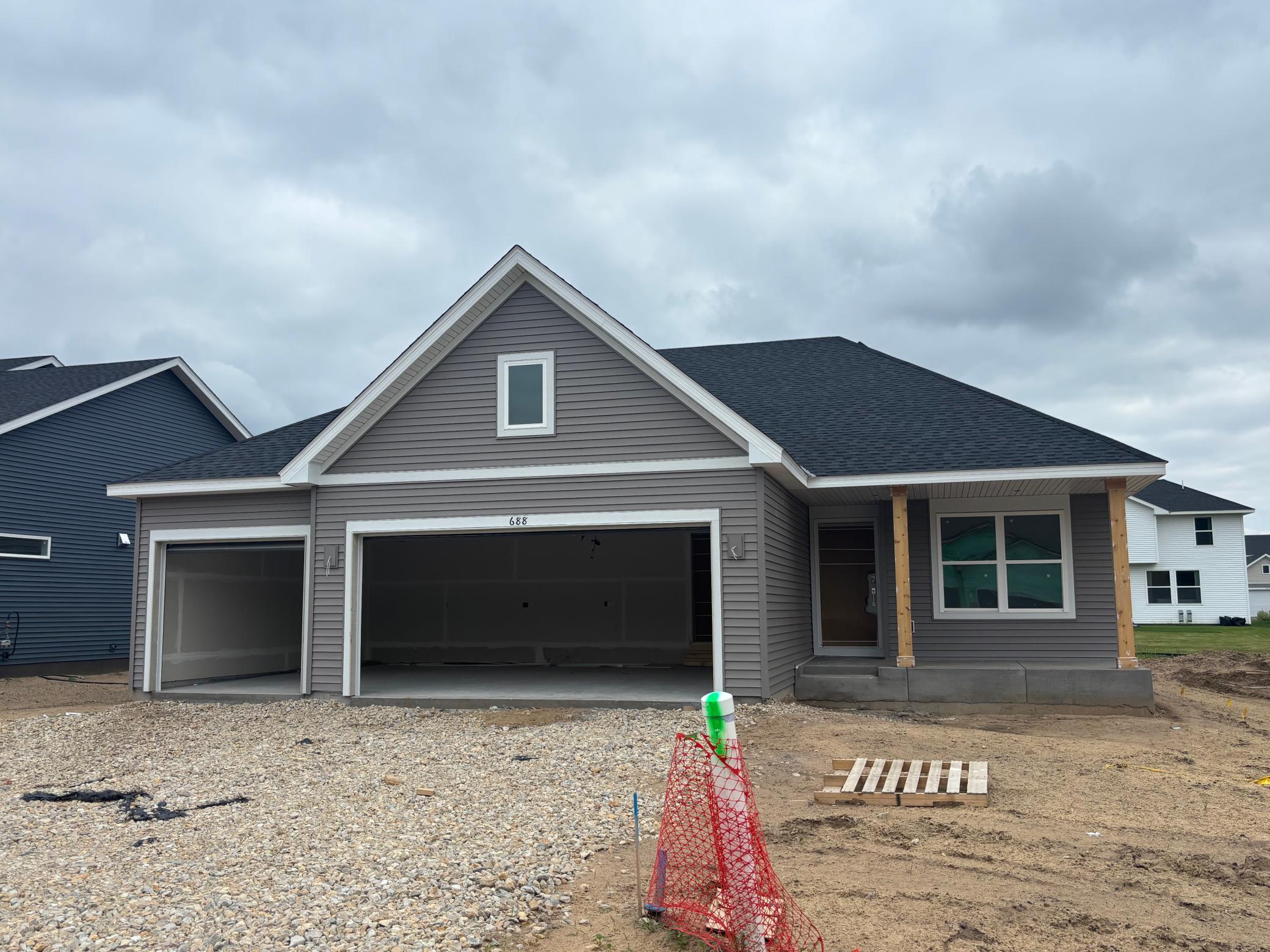 (Photo is of the actual home in progress.)