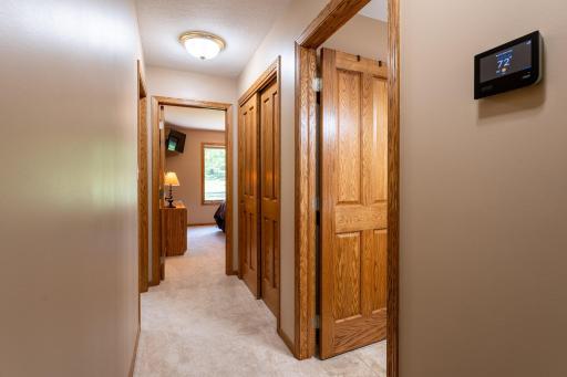 The main level includes a private primary suite with its own bathroom, along with twoÂ additionalÂ bedrooms andÂ a fullÂ bathroom. Oh, and a big linen closet!