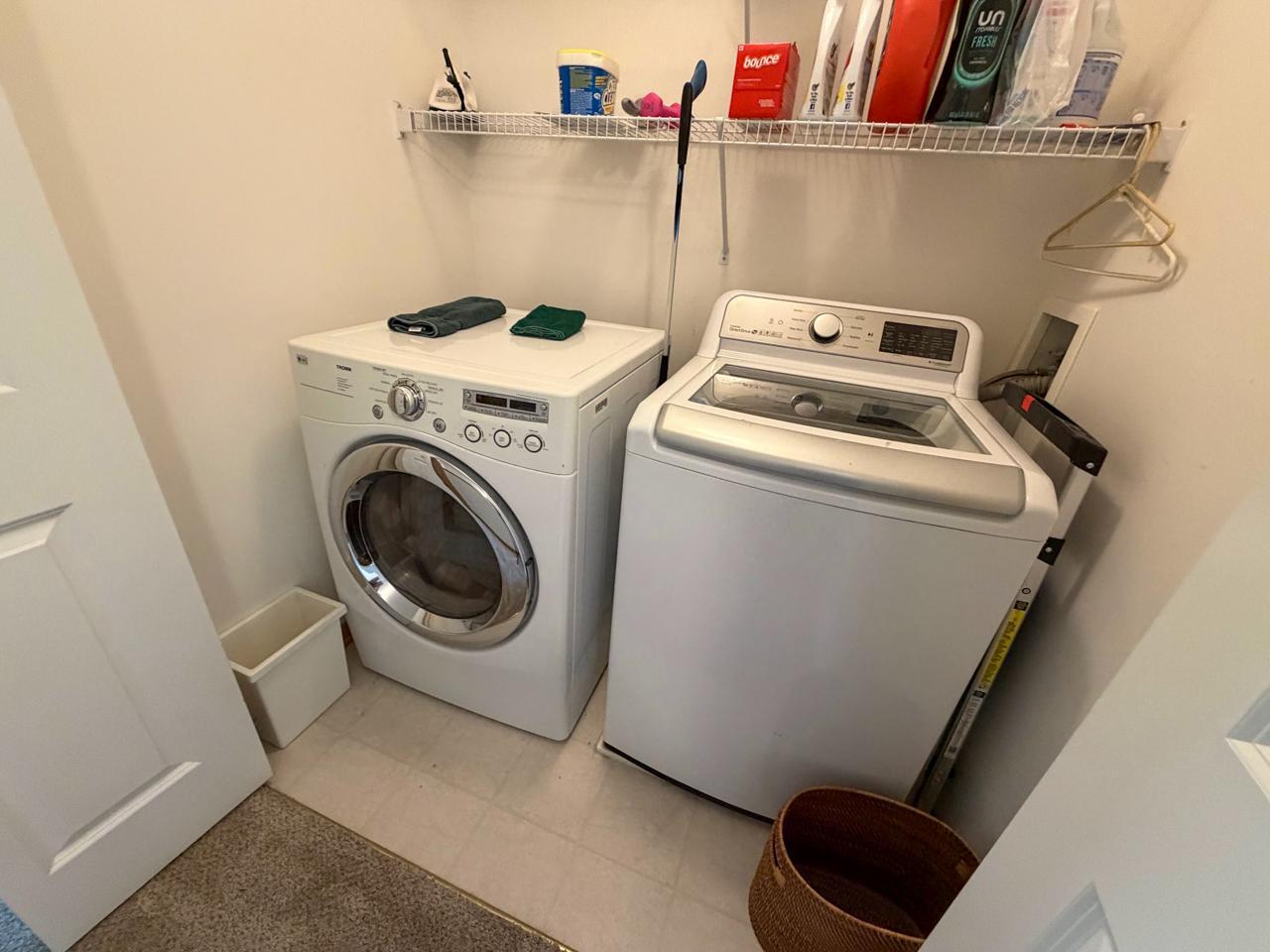 Upper level laundry area