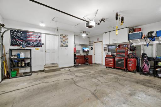 Oversized 2 car garage with bump-out for added room to work!