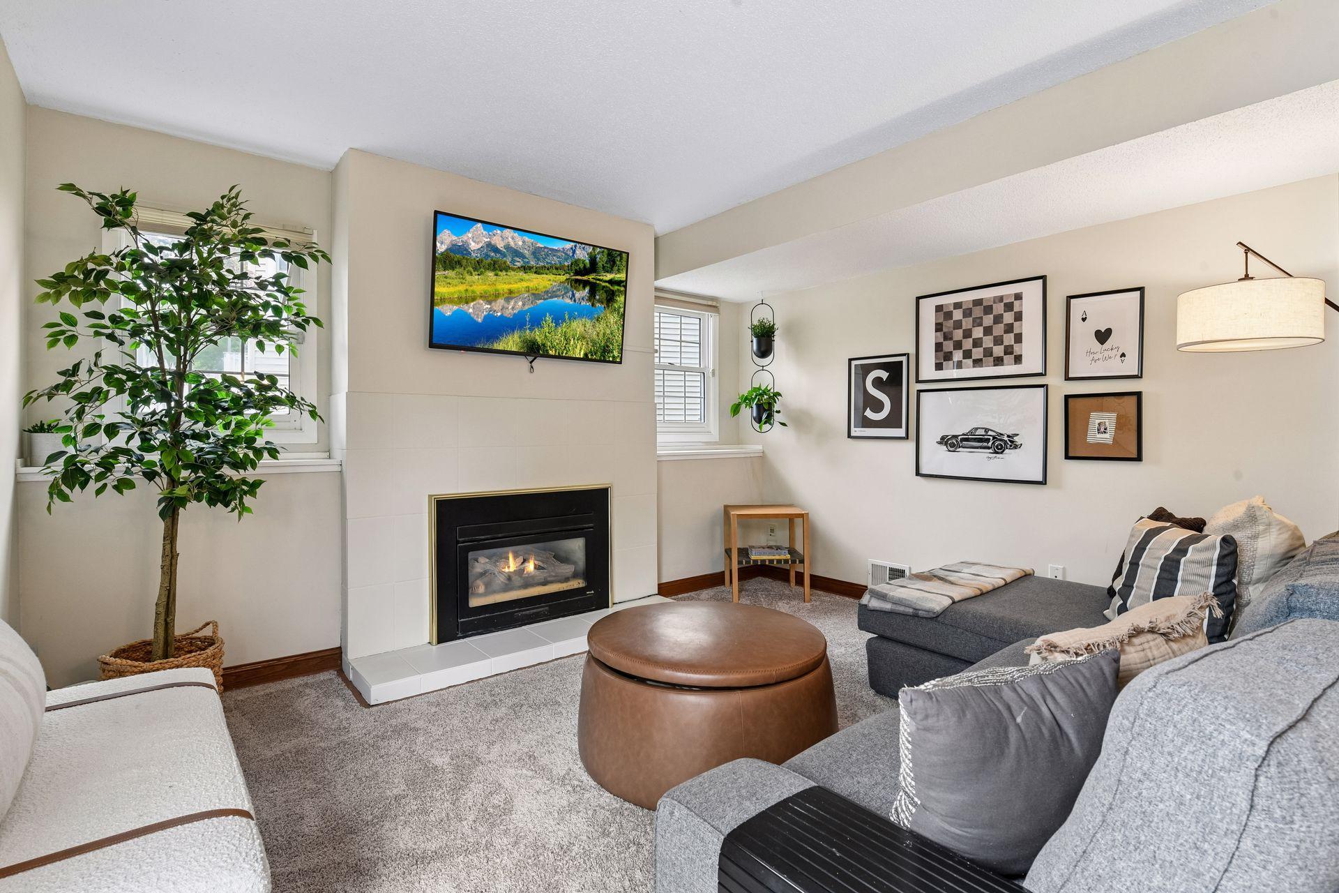 Curl up for movie night in the lower level family room and enjoy the gas fireplace.