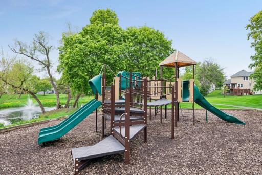 The Jamestown Tot Lot is just steps from your front door and is is a great spot to run and play.