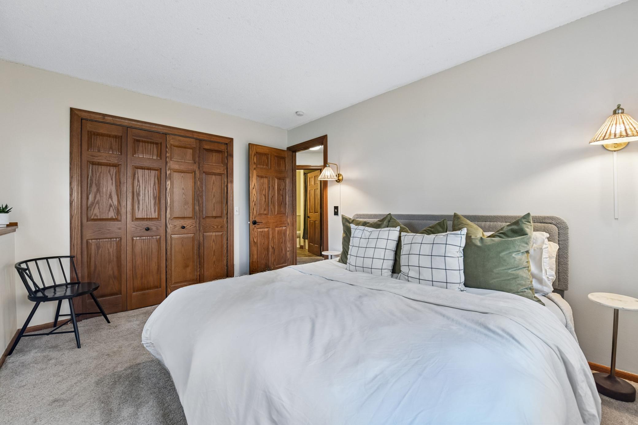 The lower level houses two additional bedrooms.