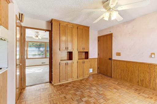 Functional built-ins with solid storage space.