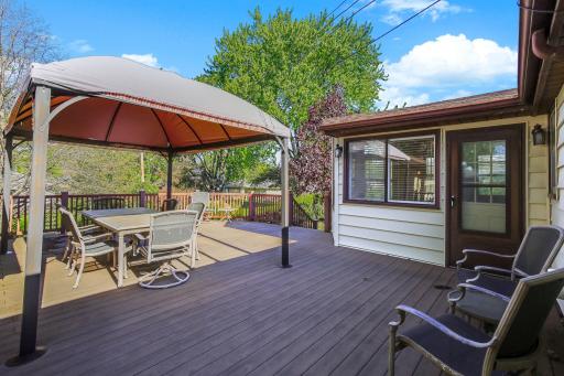 Deck access from the informal dining area and from the sun room.