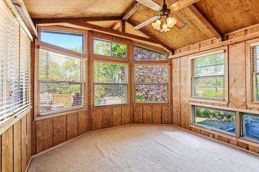 Enjoy the tranquil views of the backyard.