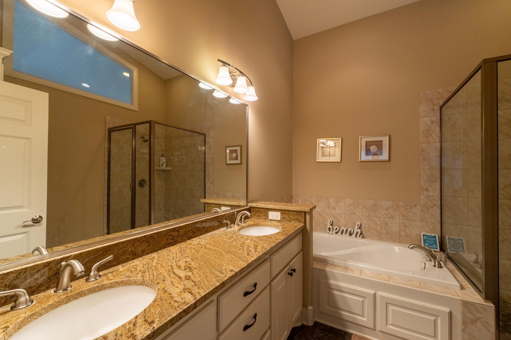 Master Bath, separate tub and shower - main floor