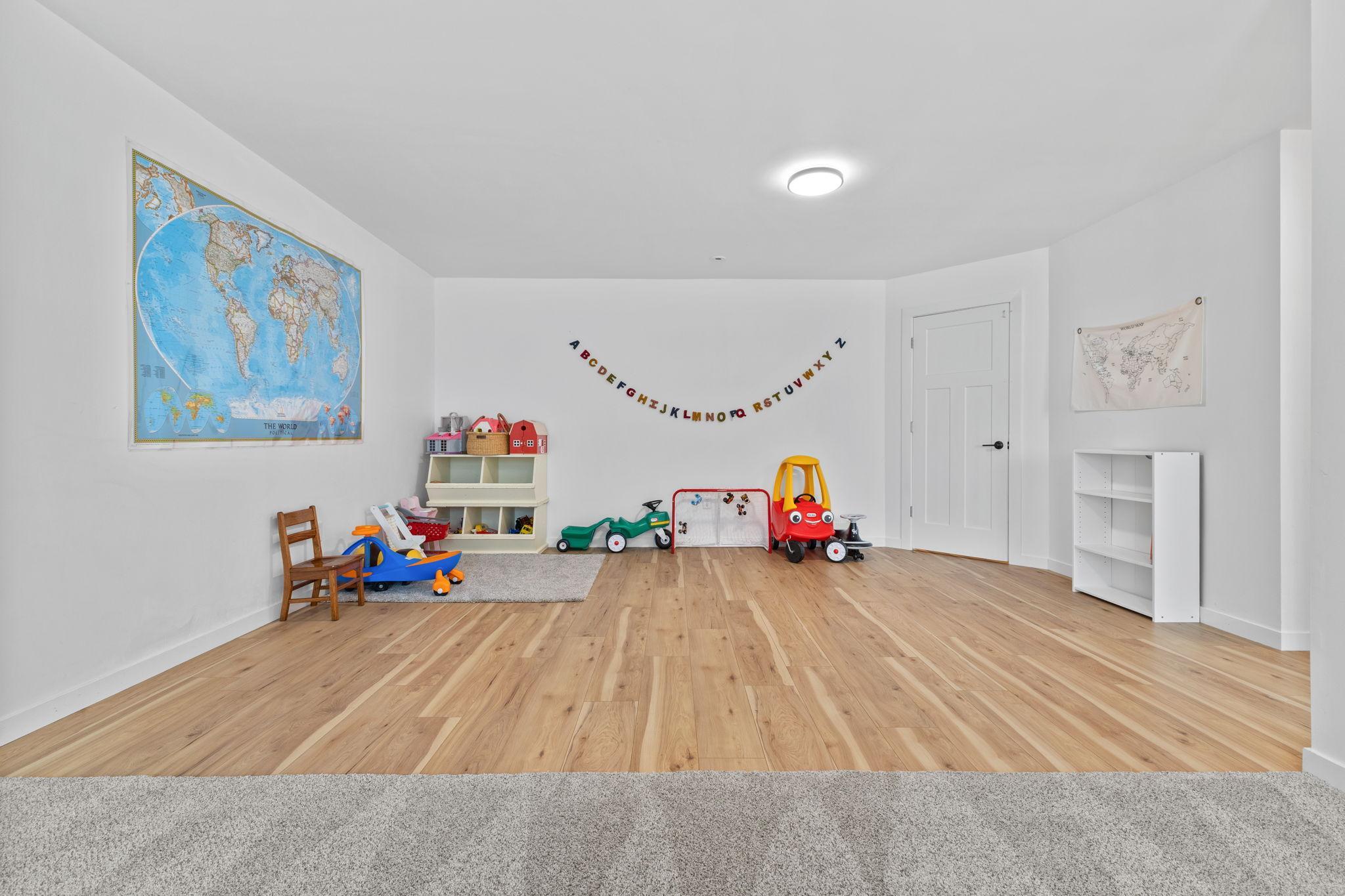 Family room with adjoining large storage closet
