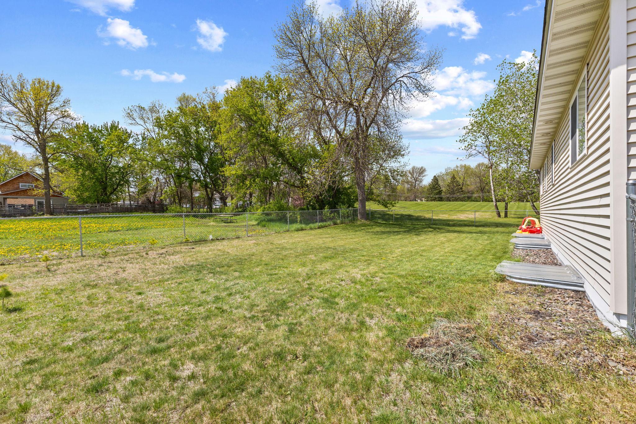 Fenced backyard