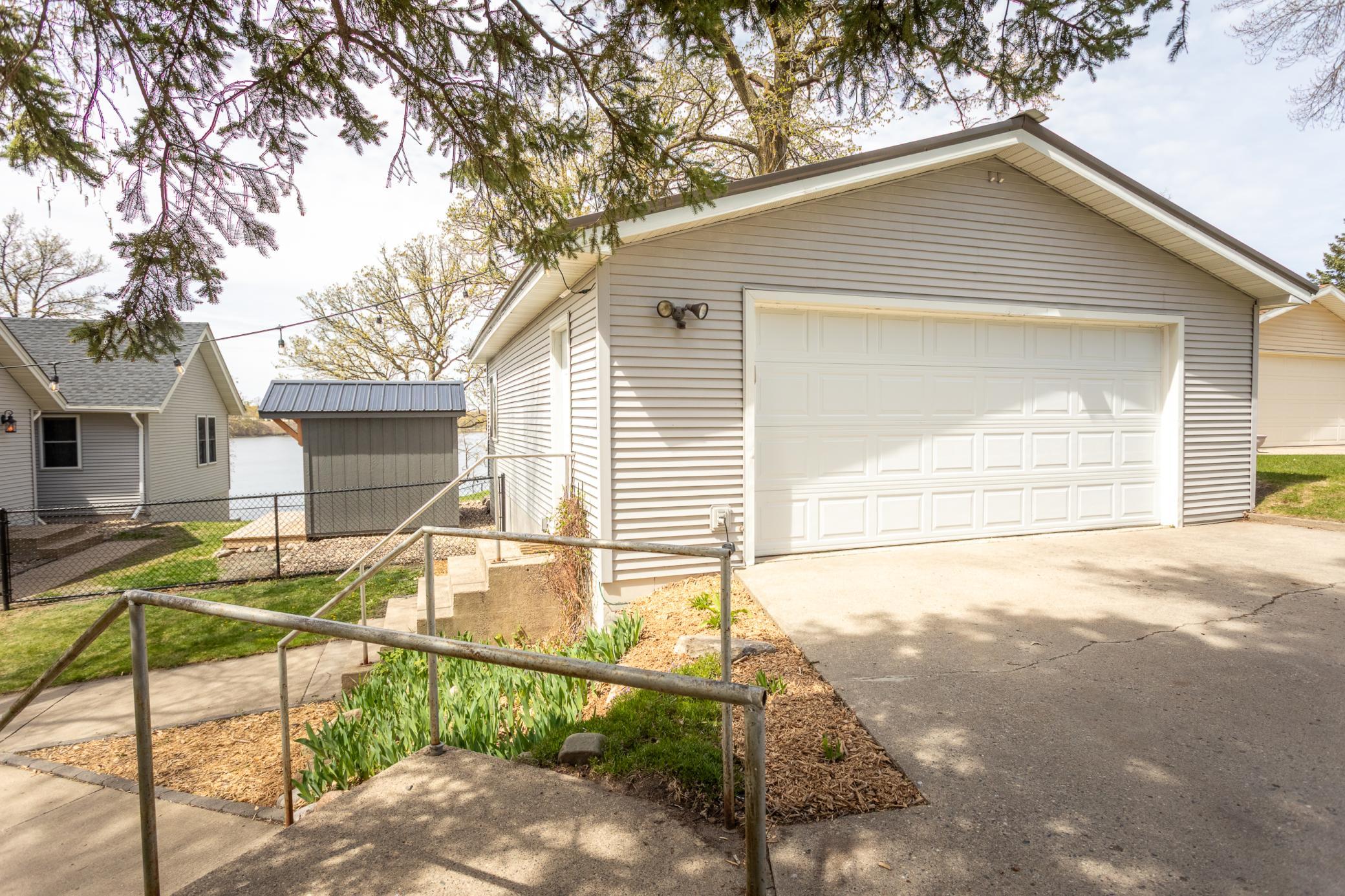 Detached two-stall garage offering both parking and storage.