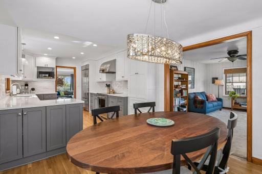 The dining area is open to the kitchen, and to the main floor family room!