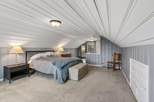 This space is full of built in shelving and closets!