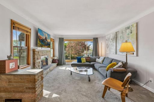 The massive south facing window allows the natural light to stream in.