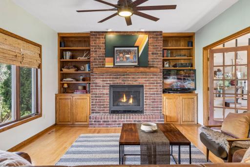 Gas fireplace in the main floor family room.
