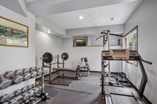 Lower Level Bedroom Currently Being Used as an Exercise Room