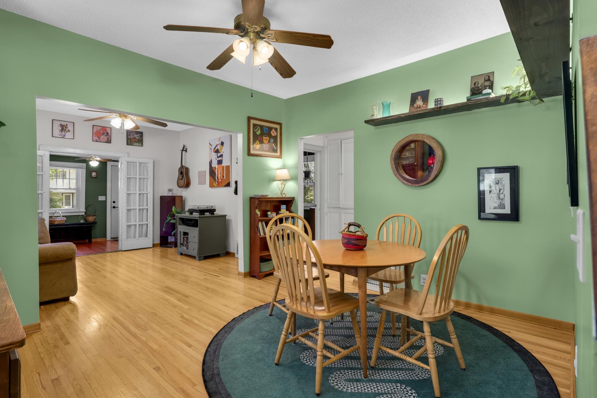 Open dining area that flows easily into the main living spaces, creating a practical setting for meals and entertaining.