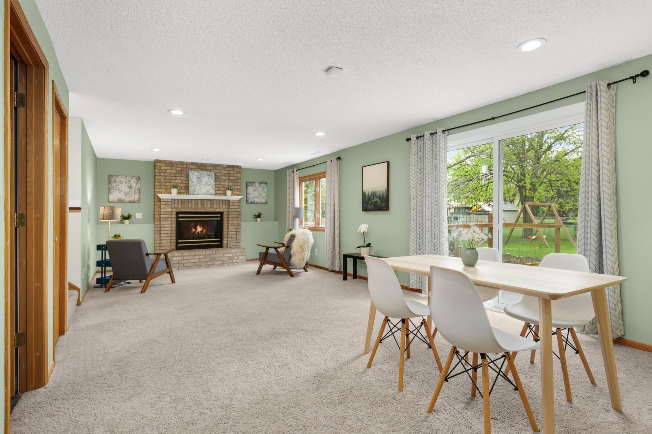 Expansive lower-level family room creating additional living space for movie nights, entertaining, or relaxing weekends.