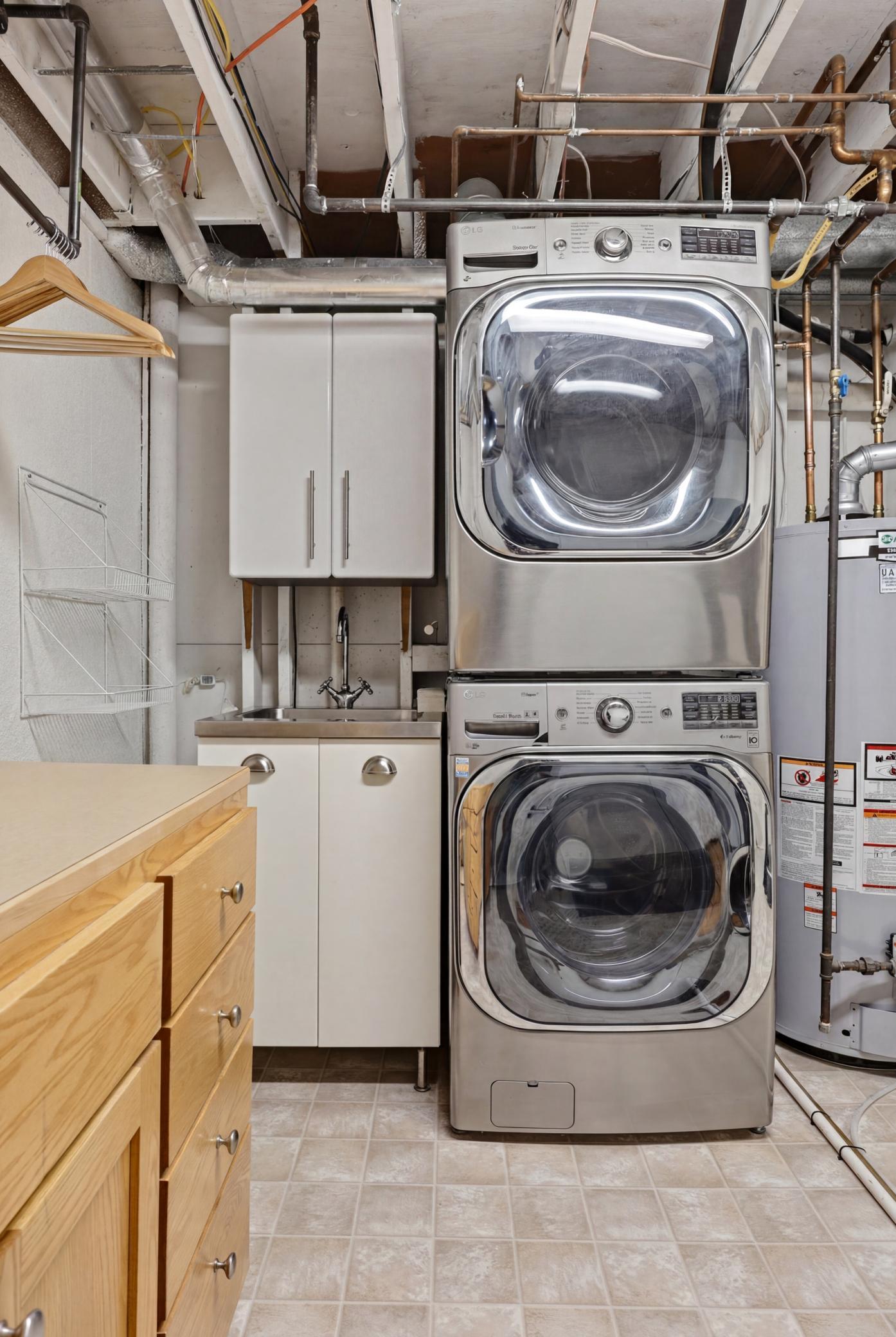 Laundry in basement or hookups in upper level