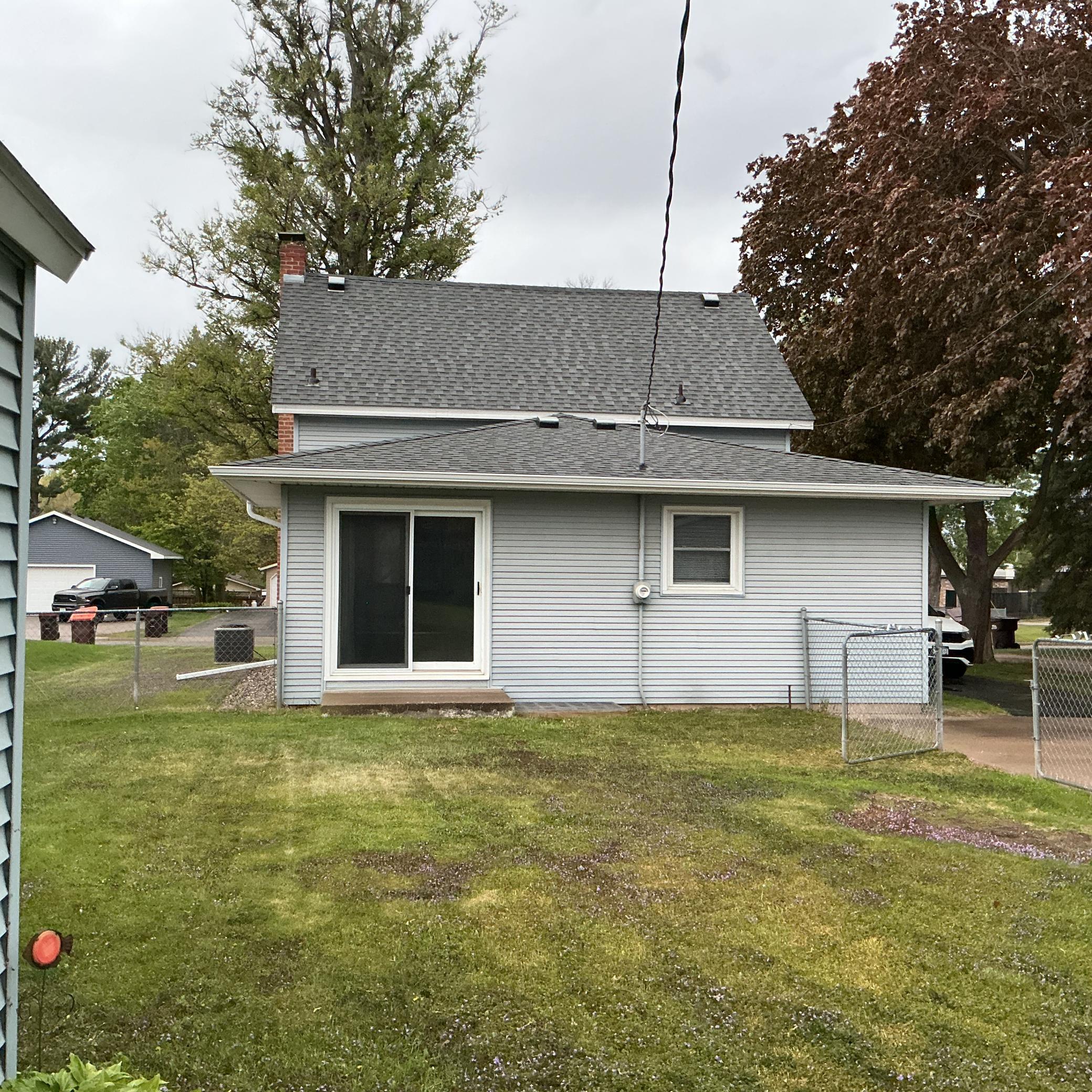 Rear view of the home