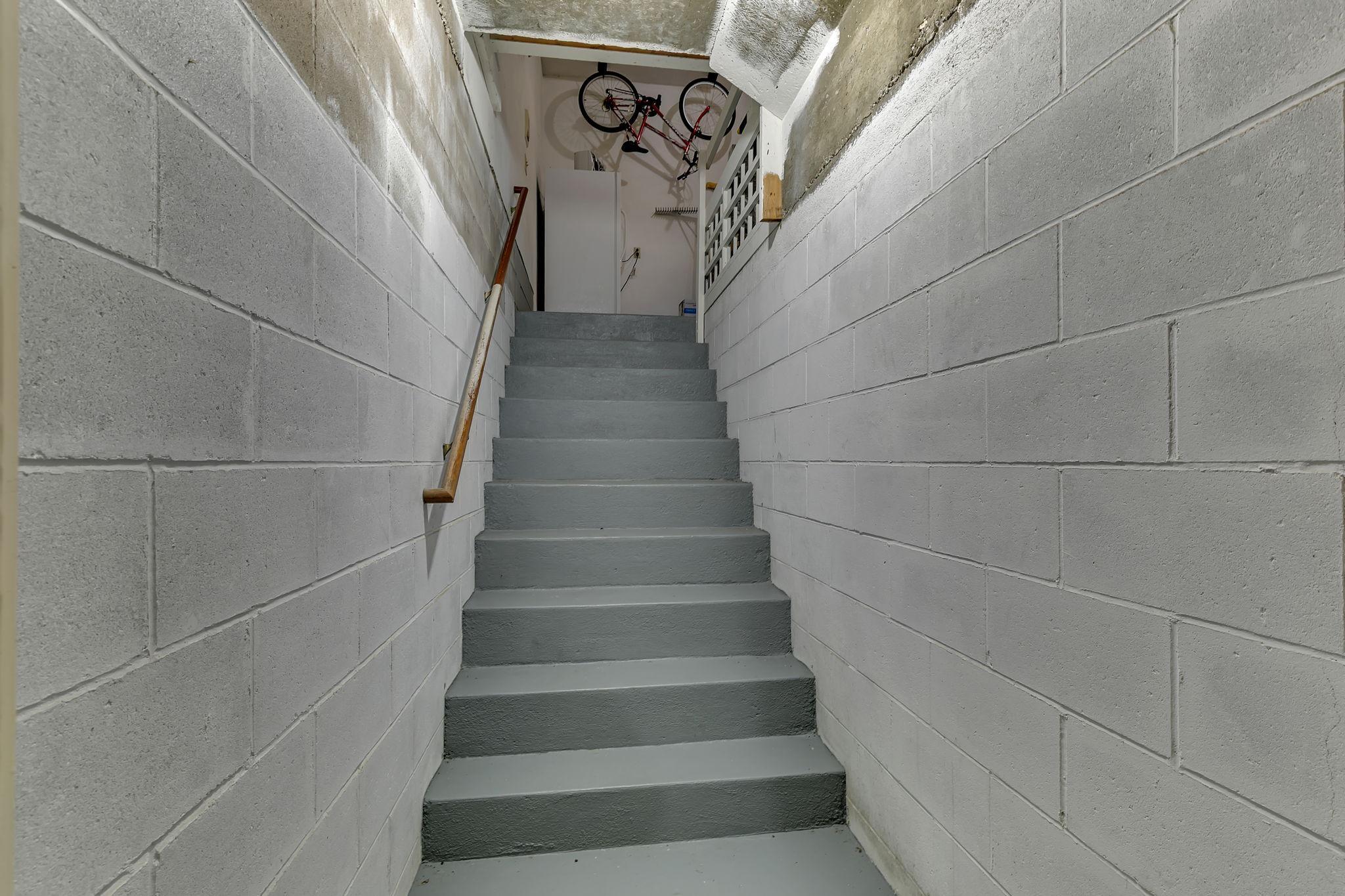 basement stairwell to garage
