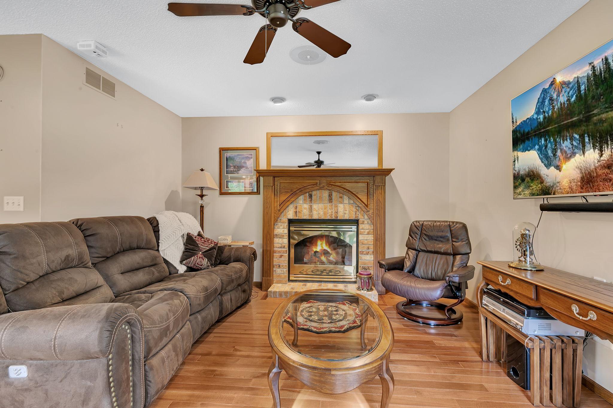 main floor family room with gas fireplace