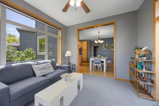 The home is also enhanced with built-in speakers, creating a seamless atmosphere for entertaining or everyday enjoyment.