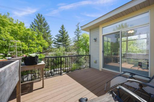 Another view from the deck, showcasing a perfect space for enjoying a cup of coffee or entertaining.