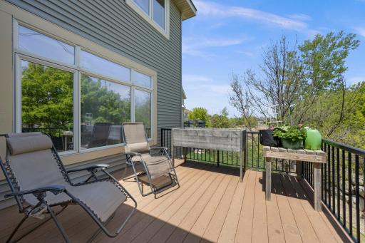 The spacious maintenance-free deck accessible from the sunroom.