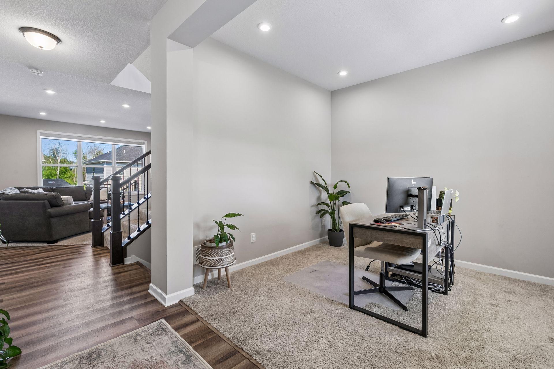 Entry opens to main level flex room/office