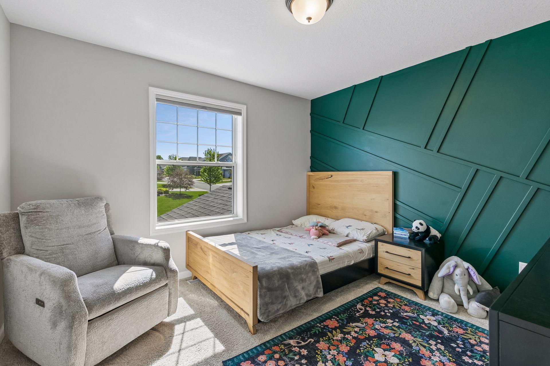 Bedroom #2 with accent wall