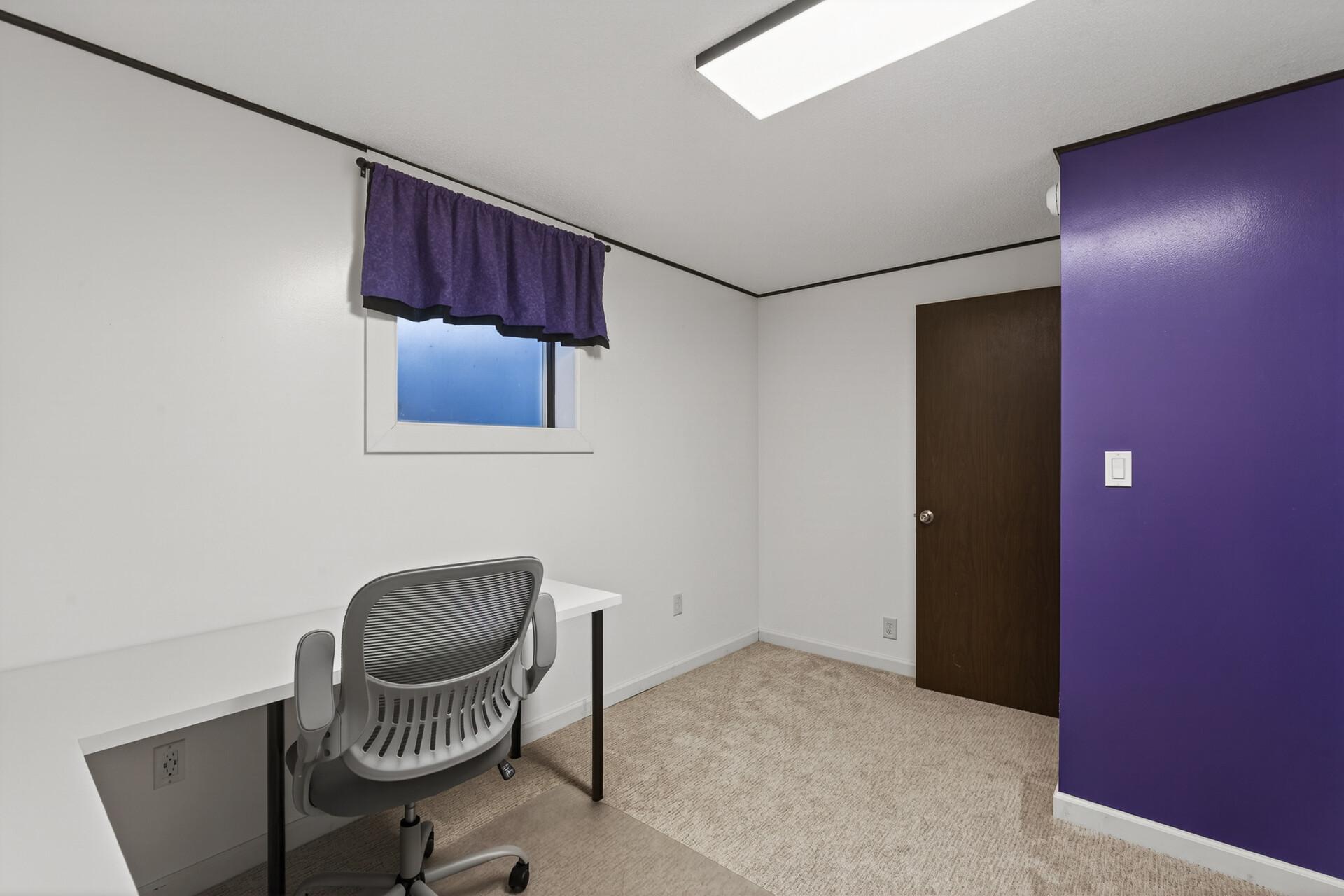 Window for natural light in the office area
