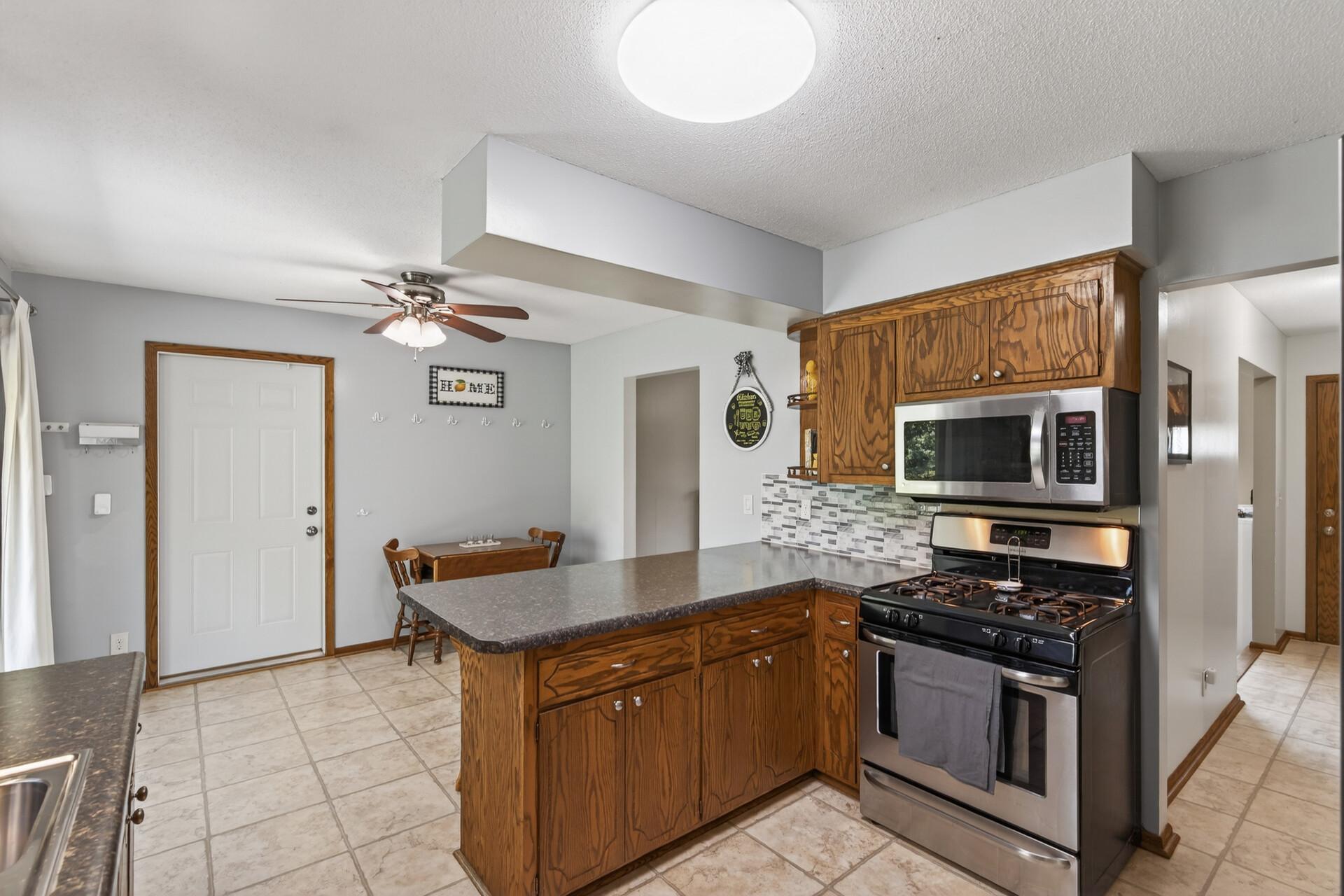 Kitchen with ample cabinet and counter space