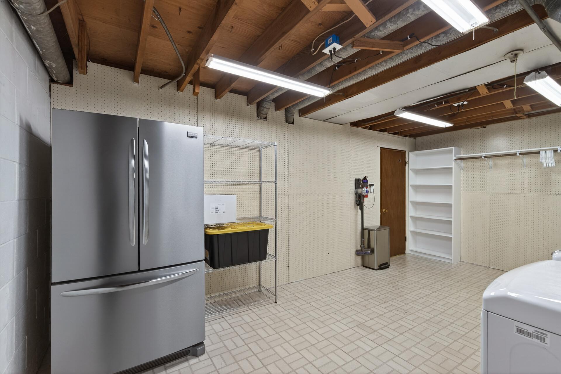 Extra refrigerator and storage area