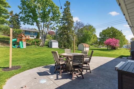 Stamped concrete patio perfect for outdoor gatherings
