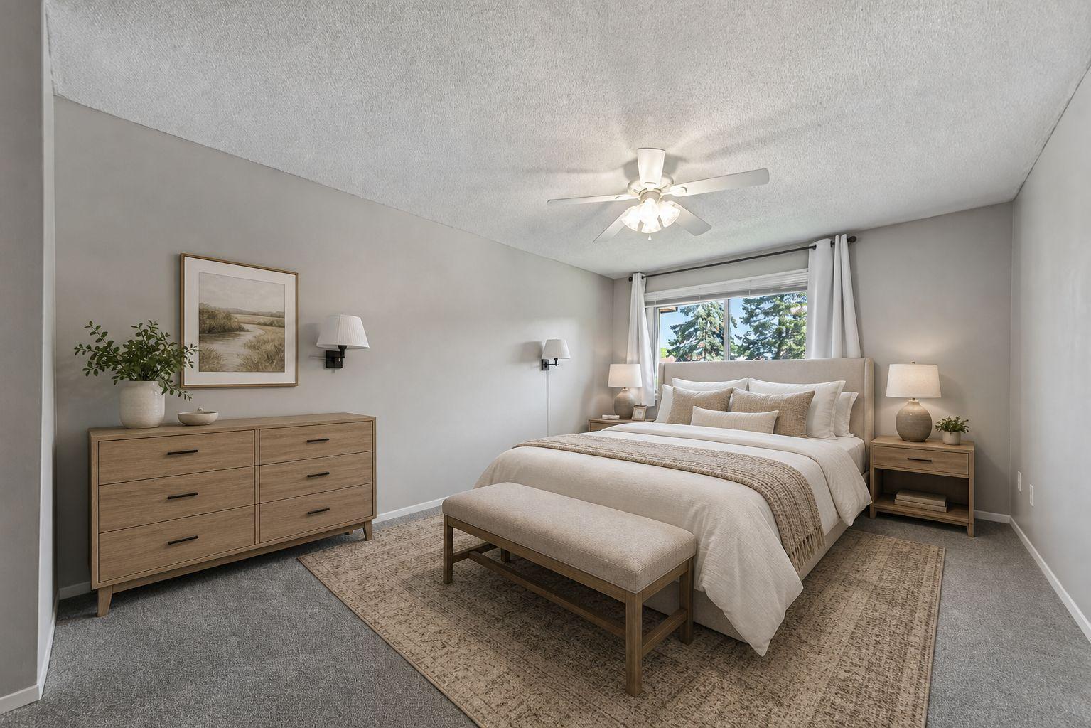 Primary bedroom (Virtually Staged)