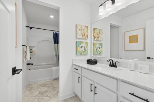 Photo is of the actual model. The secondary bath.