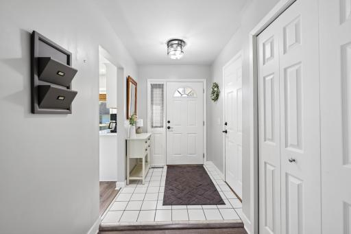 Bright and Airy Entryway with plenty of space for guests to enter