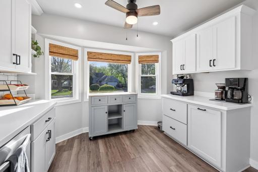This kitchen fills with natural light thorughout the day