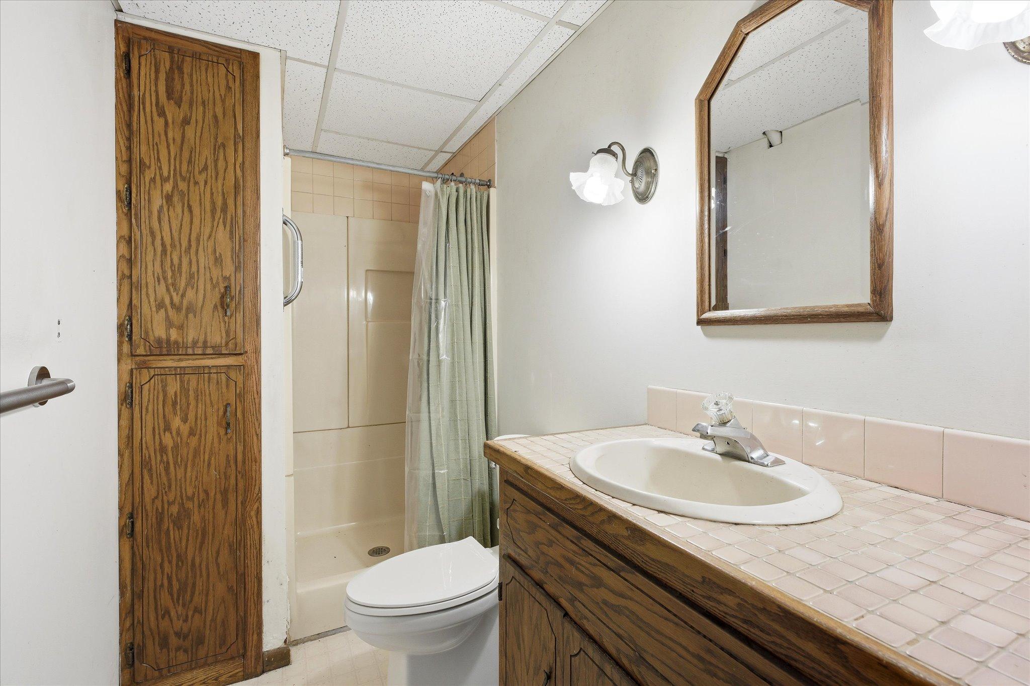 Lower level includes a 3/4 bath.