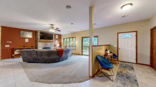Another view of the entryway and living room