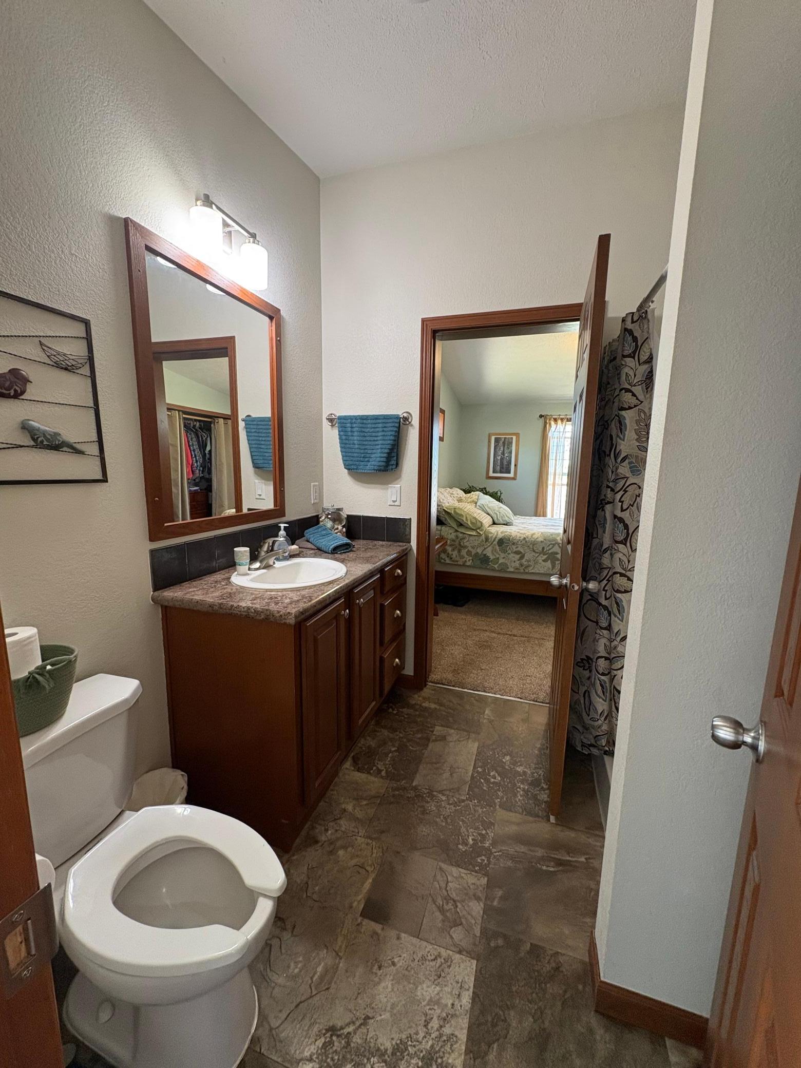 Walk through bathroom