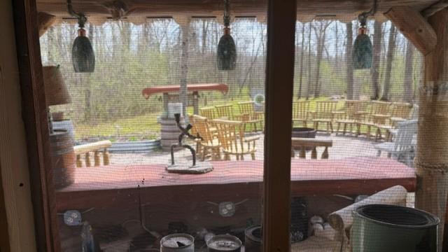 View from inside the cabin
