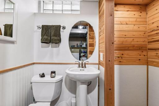 Lower basement bath w "pet/car wash" access.